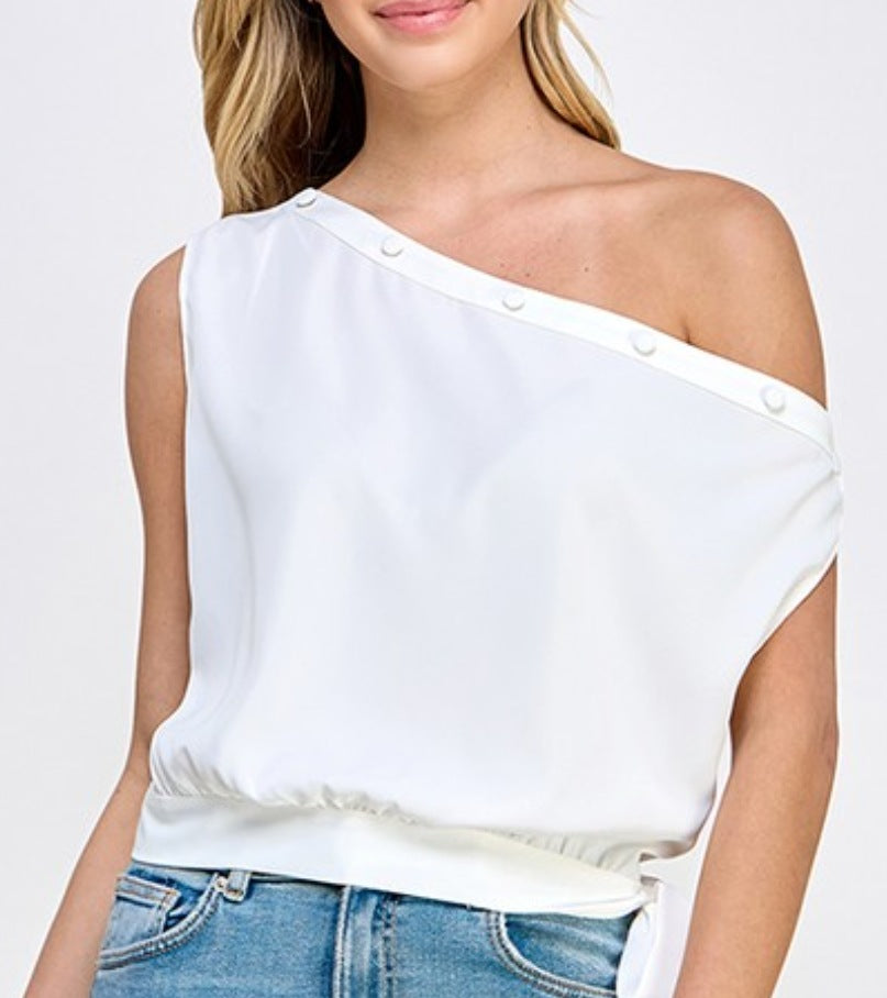 Sleeveless off 2024 the shoulder blouse