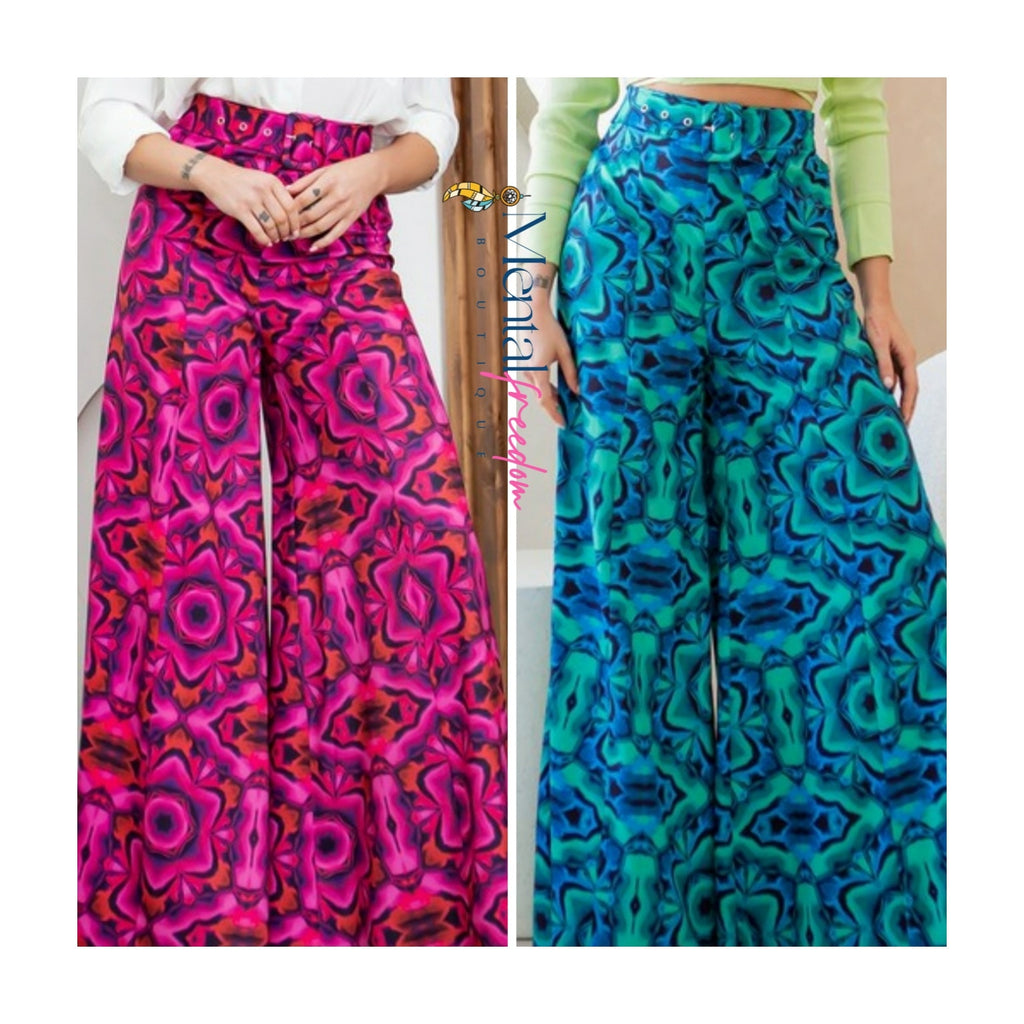 Print Palazzo High Waist Pants