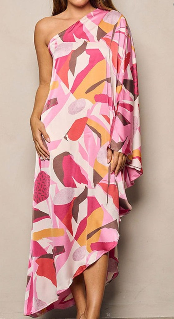 One Shoulder Maxi Dress