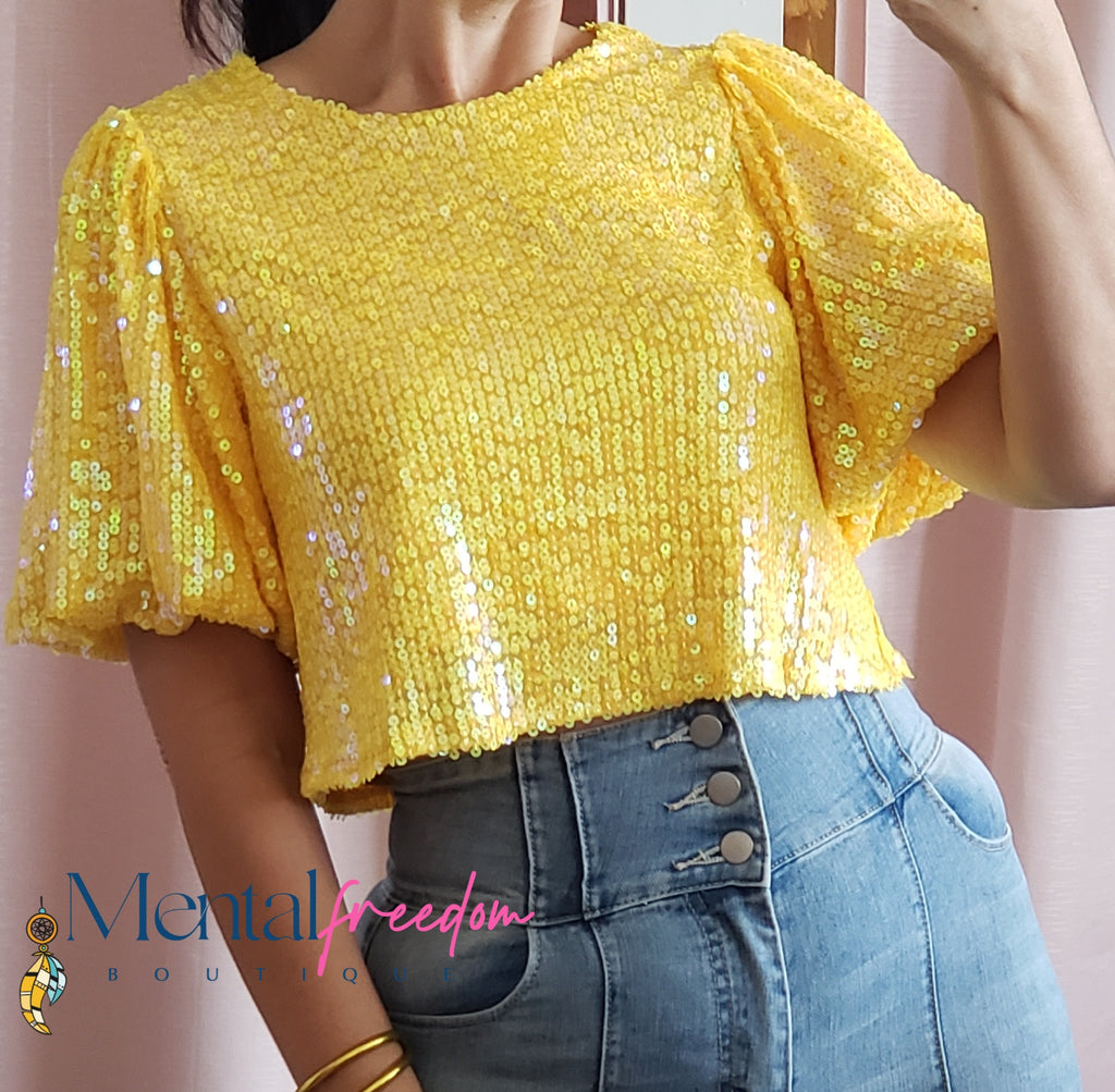 Sequins crop top