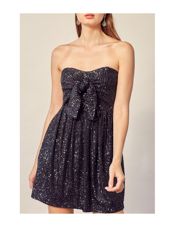 Sequin mini black romper