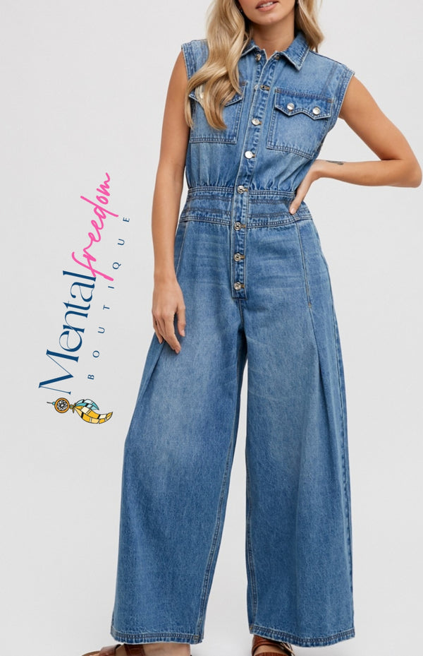 Denim Palazzo jumpsuit