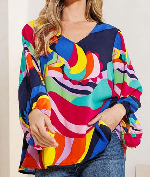 Long Sleeve multicolor blouse