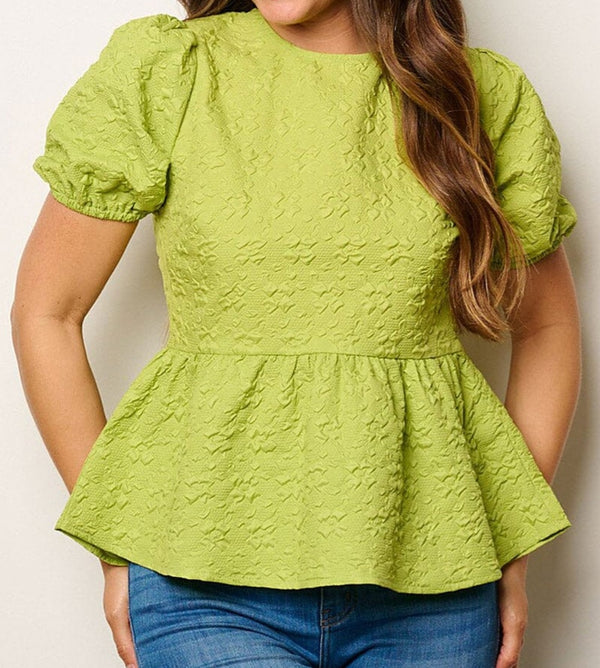 Puff Sleeves peplum blouse