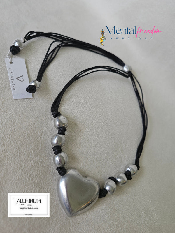 Chunky heart necklace. Italian