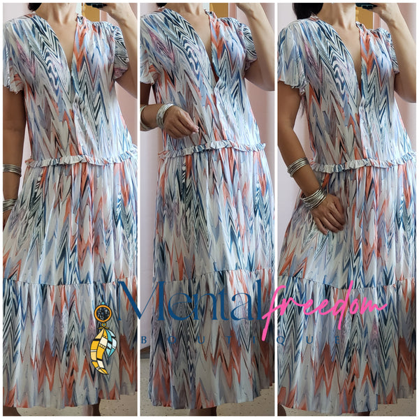 Boho print comfy dress