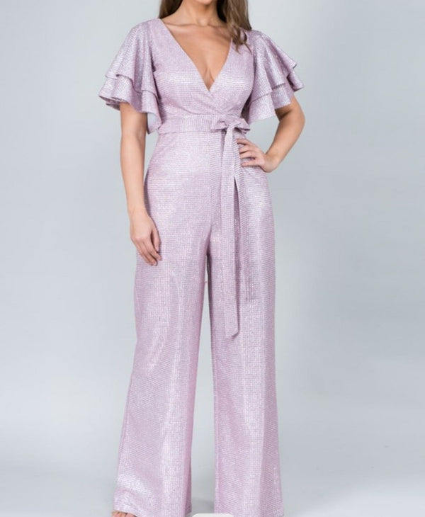 Rose silver glittering jumpsuit