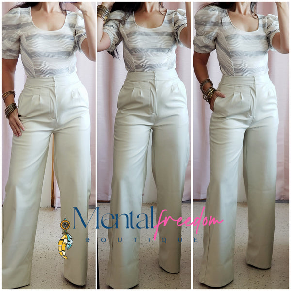 Bone tone high waist palazzo
